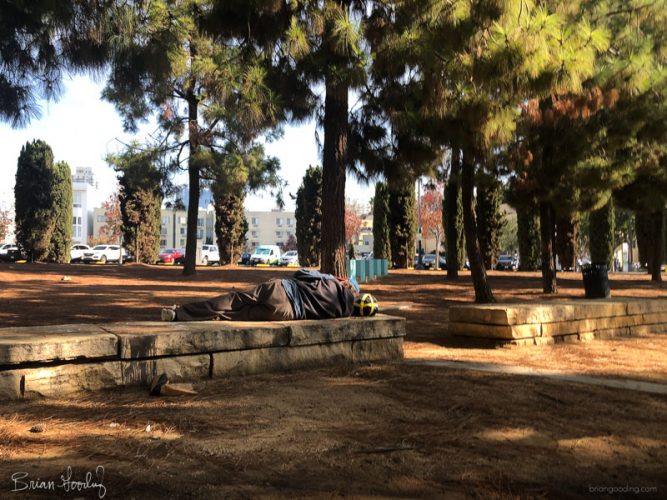 San Diego - homeless sleeping park