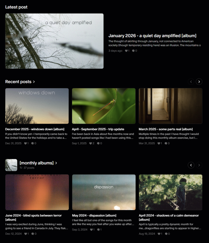 Brian Gooding's Patreon - ambient music exercises